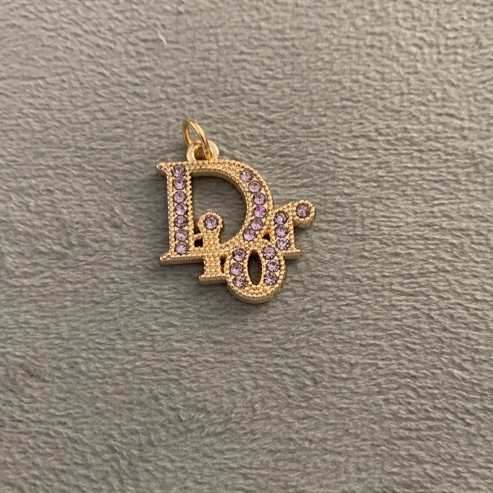 Upcycled Dior Elegant Gold Necklace with Purple Highlights